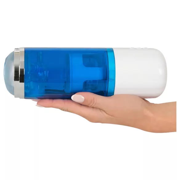 You2Toys - Akku-Rotations-Stoßmasturbator (blau-weiß)