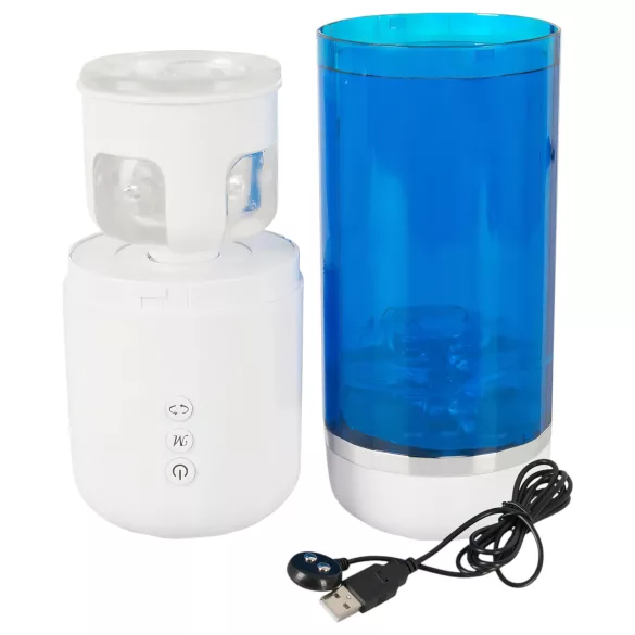 You2Toys - Akku-Rotations-Stoßmasturbator (blau-weiß)