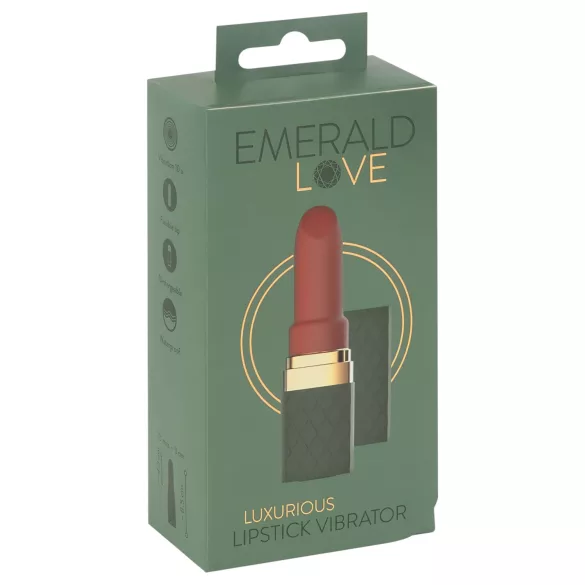 Emerald Love - Akku‑betriebener, wasserdichter Lippenstift‑Vibrator (rot)