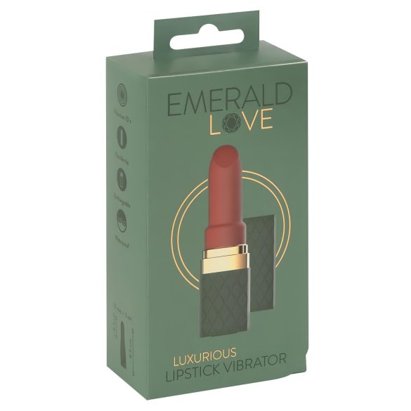 Emerald Love - Akku, wasserdichter Lippenstiftvibrator (rot)