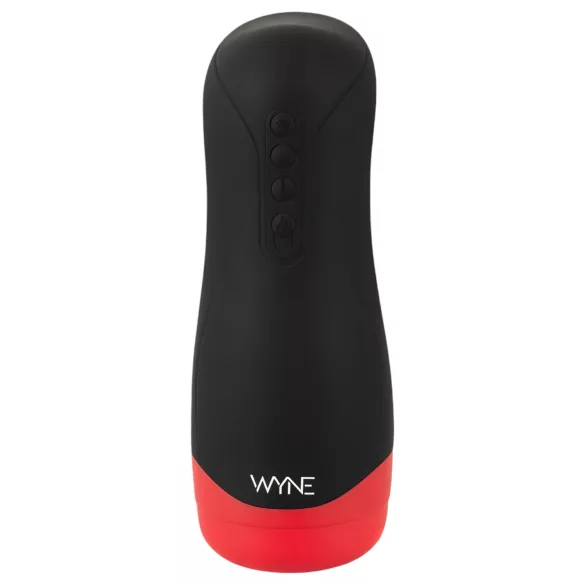 WYNE 01 - Wiederaufladbarer, vibrierender, wärmender Masturbator (schwarz)