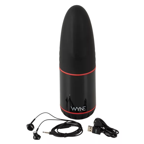WYNE 02 - Akku Vibration-Saug Masturbator (schwarz-weiß)
