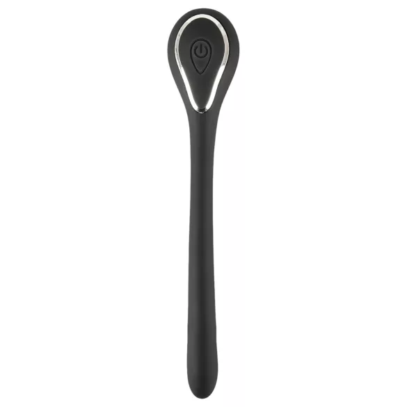 Penis Plug Dilator - wiederaufladbarer, vibrierender Dilator (1 cm, schwarz)