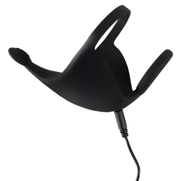 Rebel - Wiederaufladbarer Vibro-Penisring & Hodenmassager (schwarz)