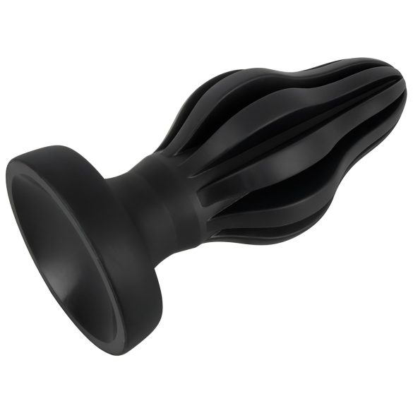 ANOS - Weicher, gerippter Analplug - 7cm (schwarz)