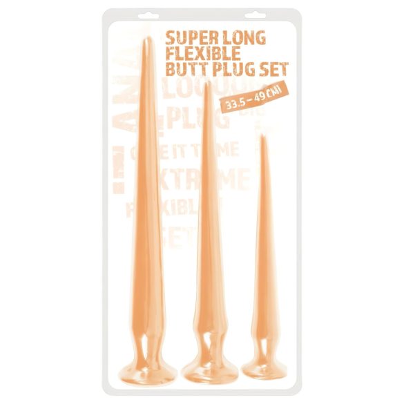 You2Toys - Extra langer Plug-Dildo-Set (3-teilig) - Natur