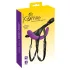 SMILE - lila-schwarzes Strap-On-Duo-Dildo mit Unterteil