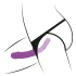 SMILE - lila-schwarzes Strap-On-Duo-Dildo mit Unterteil