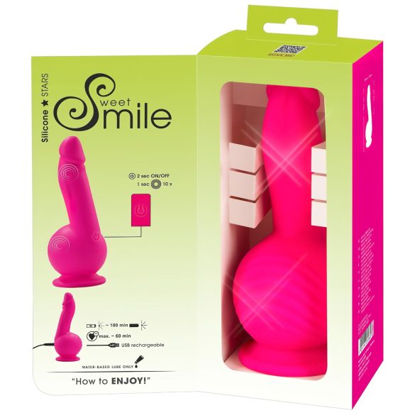 SMILE Powerful - Akku-Doppelmotor-Saugfuß-Vibrator (Pink)