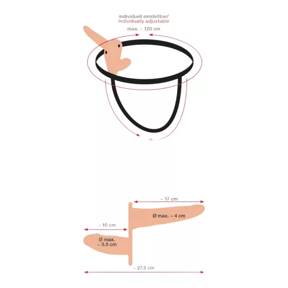 You2Toys - Strap-On Duo Vibrator - Natur