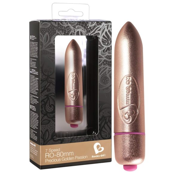 RO-80mm - kleiner Lippenstift-Vibrator (7 Rhythmen) - Gold