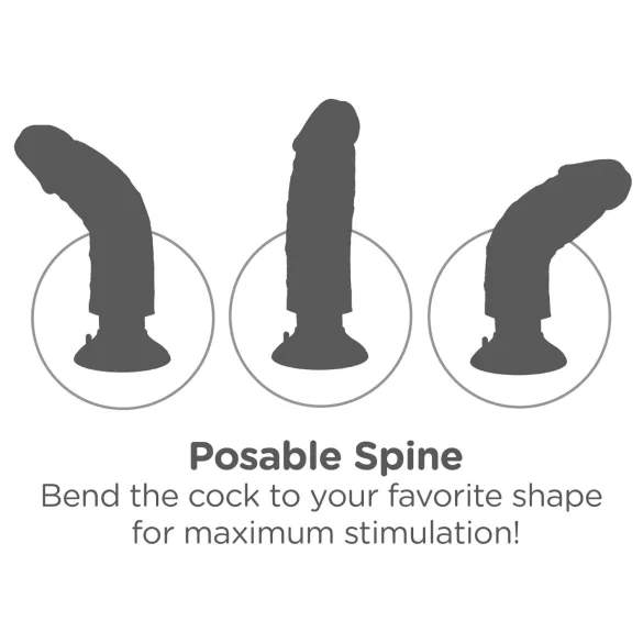 King Cock 7 Saugnapf-Vibrator (18 cm) - hautfarben