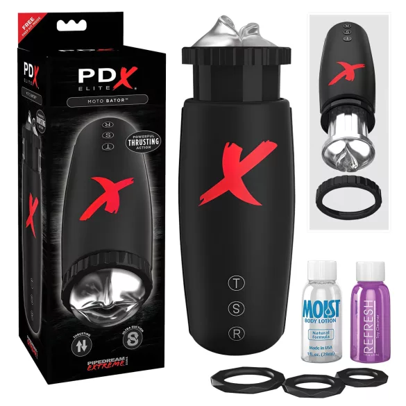 PDX Moto Bator - saugende Auf- und Ab-Lippen Masturbator (schwarz)