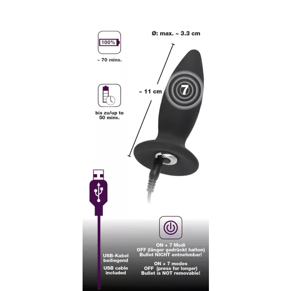 Black Velvet S - Akku Anfängervibrator - klein (schwarz)