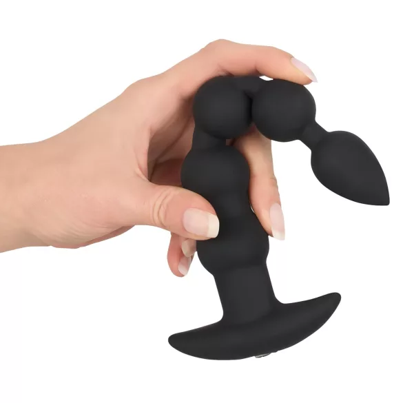 Black Velvets - wiederaufladbarer Analvibrator mit 5 Perlen (schwarz)