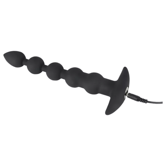 Black Velvets - wiederaufladbarer Analvibrator mit 5 Perlen (schwarz)
