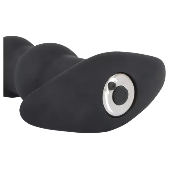 Black Velvets - wiederaufladbarer Analvibrator mit 5 Perlen (schwarz)