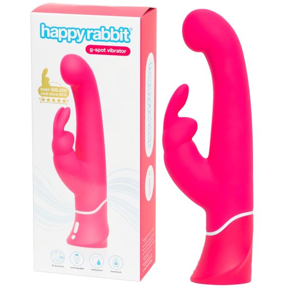Happyrabbit G-spot - wasserdichter Vibrator mit Klitorisarm (pink)