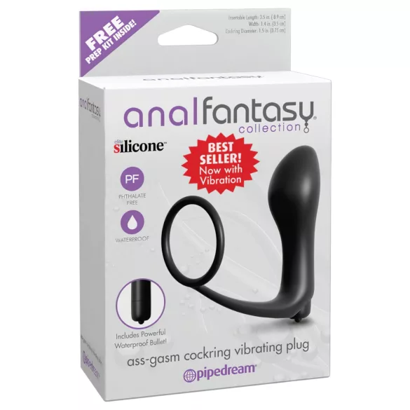Pipedream - Anal Fantasy - Finger‑Analvibrator mit Penisring (schwarz)