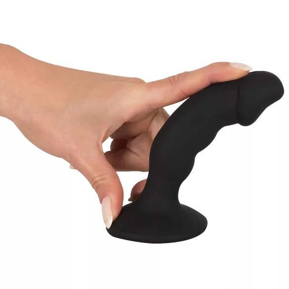 Black Velvet - Akkubetriebener Penis-Analvibrator (schwarz)