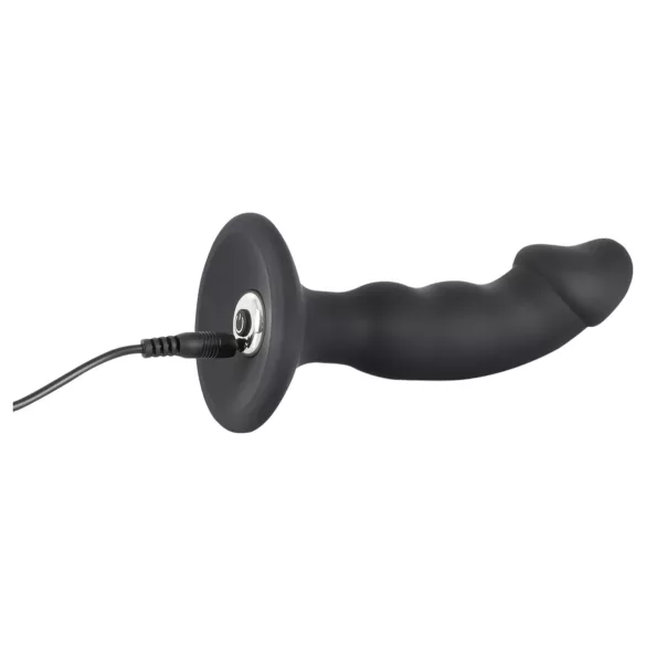 Black Velvet - Akkubetriebener Penis-Analvibrator (schwarz)
