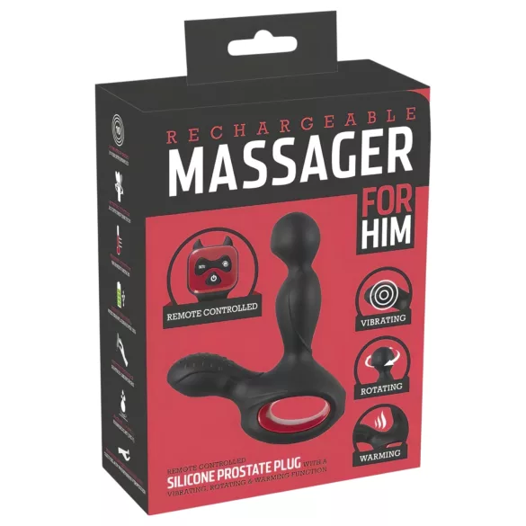 You2Toys Massager - Rotierender, wärmender Prostatavibrator (schwarz)