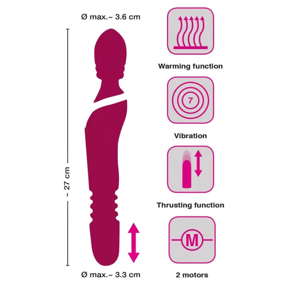 Javida Thrusting - 3-in-1 Massagevibrator (rot)