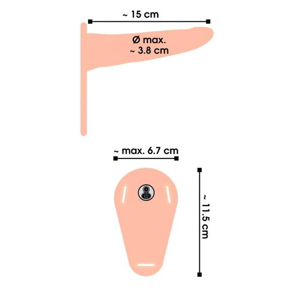 You2Toys - Strap-On - Wiederaufladbarer, Hautfarbener Vibrator zum Anschnallen