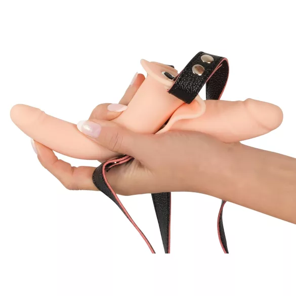 You2Toys - Strap-On - anlegbarer Doppelvibrator (hautfarben)