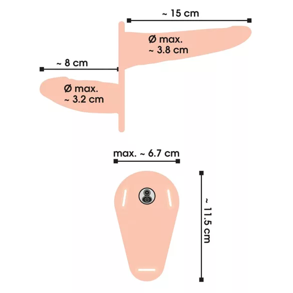 You2Toys - Strap-On - anlegbarer Doppelvibrator (hautfarben)