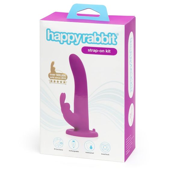 Happyrabbit Strap-On - lila Kaninchen Strap-On Vibrator