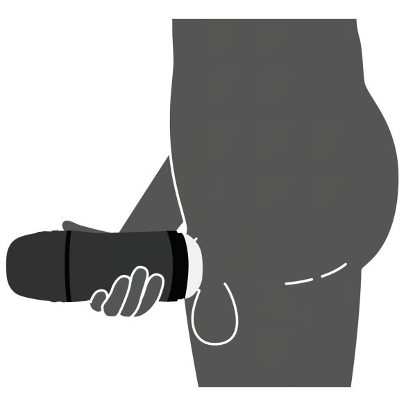 Rebel - 2in1 Saug- und Vibrationsmasturbator (schwarz)