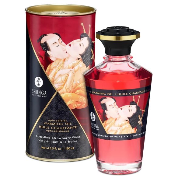 Shunga - wärmendes Massageöl - Champagner-Erdbeere (100ml)