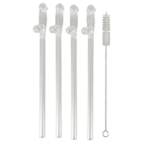 Straw Willy - klare Penis-Trinkhalme (4 Stk.)