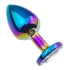 Sunfo - Metall Analplug mit weißem Stein (Regenbogen)
