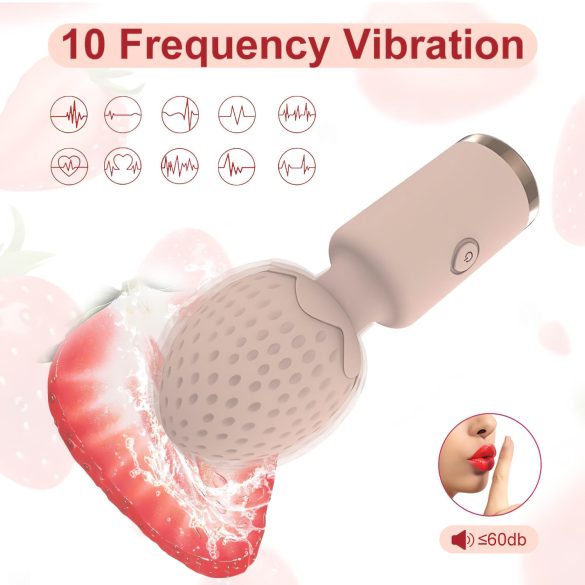 Sunfo Strawberry - wasserdichter Mini-Massagevibrator (pink)