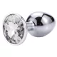 Sunfo - Metall Analplug mit weißem Stein (silber)