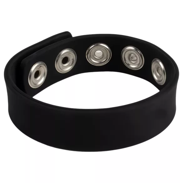 Pulselock Forge - verstellbarer Penissring aus Silikon mit Druckknopf (schwarz) - 228 mm