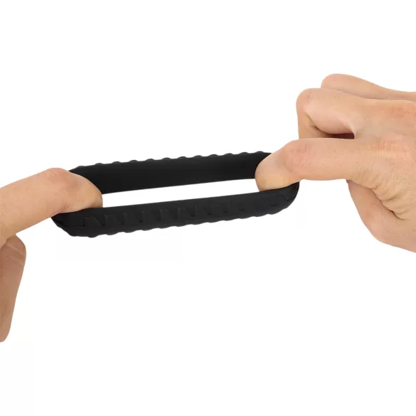 Pulselock Forge - Silikon-Penisring mit Reifenprofil (schwarz) - 35 mm