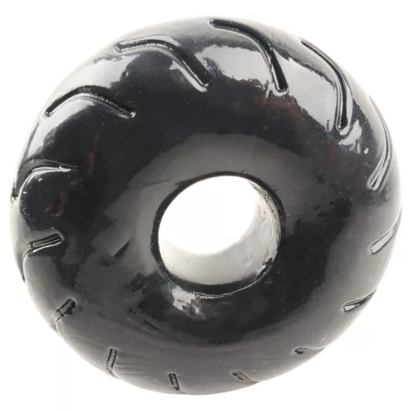 Pulselock Forge - schwarzer TPE-Penisring mit Radmuster (19 mm)