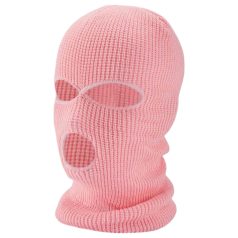 Balaclava - Strick-Saugmaske mit 3 Öffnungen (Pink)