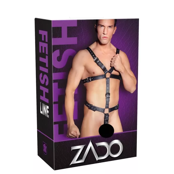 ZADO - schwarzes Leder Herren-Body-Harness (S-L)