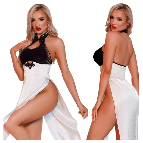 JSY 028 - sexy Kleid-Set (weiß-schwarz)