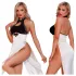 JSY 028 - sexy Kleid-Set (weiß-schwarz)