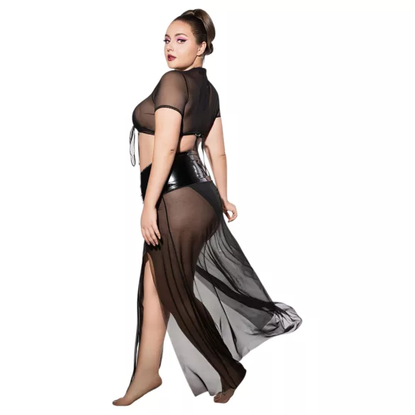 JSY 065 - schwarzes Babydoll-Set (XL-2XL)