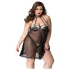 JSY 066 - schwarzes Babydoll-Set (XL-2XL)