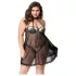 JSY 066 - schwarzes Babydoll-Set (XL-2XL)