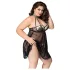 JSY 066 - schwarzes Babydoll-Set (XL-2XL)