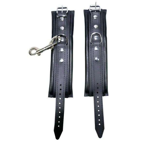 ZADO - Schwarze Lederhandfesseln mit Karabiner