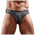 Svenjoyment - Glänzender Herren-String mit transparentem Einsatz (schwarz) - M